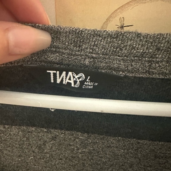 TNA stripped, rolld up sleeve sweater. Scoop neck. Like new condition. Size L - Picture 3 of 3